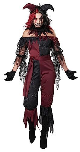 California Costumes Psychopatisches Harlekin-Kostüm für Damen Halloween-Verkleidung rot-schwarz - Schwarz California Costumes Psychopatisches Harlekin-Kostüm für Damen Halloween-Verkleidung rot-schwarz - Schwarz von California Costumes