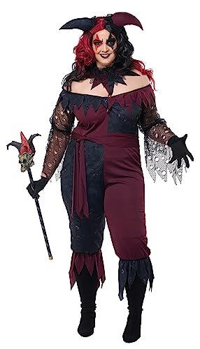 Women's Plus Size Psycho Jester Fancy Dress Costume 2X von California Costumes