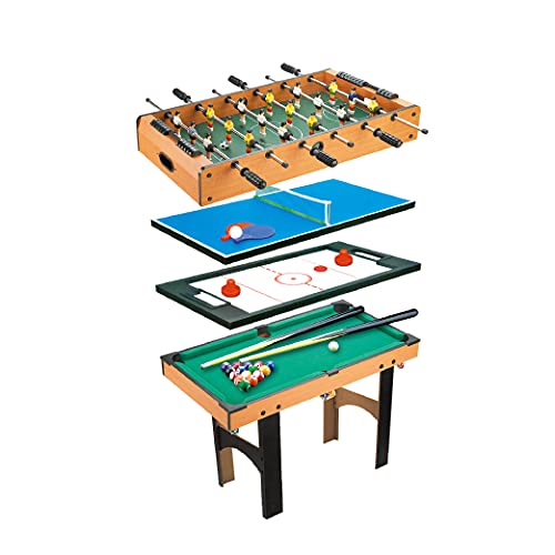 Calma Dragon 6611, Multigame-Tisch, 4 in 1, (Maße: 81 x 43 x 73cm) Billard, Ping Pong, Hockey und Tischfußball, für die ganze Familie, Mehrspiel für Erwachsene und Kinder, Spiel… von Calma Dragon