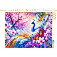 CALVENDO Puzzle Abstrakter Pfau mit Pfirsichbaum in farbenfroher Ölmalerei 1000 Teile Lege-Größe 64x48cm Foto-Puzzle für glückliche Stunden CALVENDO Puzzle Abstrakter Pfau mit Pfirsichbaum in farbenfroher Ölmalerei 1000 Teile Lege-Größe 64x48cm Foto-Puzzle für glückliche Stunden von Calvendo Puzzle