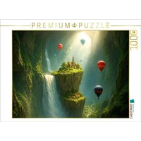 CALVENDO Puzzle Aufbruch am Wasserfall entlang - Heißluftballons in einer riesigen Höhle 1000 Teile Lege-Größe 64x48cm Foto-Puzzle für glückliche Stunden CALVENDO Puzzle Aufbruch am Wasserfall entlang - Heißluftballons in einer riesigen Höhle 1000 Teile Lege-Größe 64x48cm Foto-Puzzle für glückliche Stunden von Calvendo Puzzle