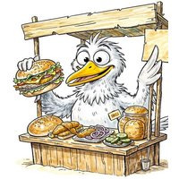 CALVENDO Puzzle Comic Möwe am Fischbrötchenstand an der Küste 1000 Teile Lege-Größe 64x48cm Foto-Puzzle für glückliche Stunden CALVENDO Puzzle Comic Möwe am Fischbrötchenstand an der Küste 1000 Teile Lege-Größe 64x48cm Foto-Puzzle für glückliche Stunden von Calvendo Puzzle