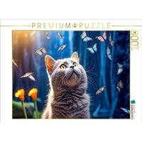 CALVENDO Puzzle Ein Motiv aus dem Kalender Die Katze und der Schmetterling 1000 Teile Lege-Größe 64x48cm Foto-Puzzle für glückliche Stunden CALVENDO Puzzle Ein Motiv aus dem Kalender Die Katze und der Schmetterling 1000 Teile Lege-Größe 64x48cm Foto-Puzzle für glückliche Stunden von Calvendo Puzzle