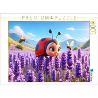 CALVENDO Puzzle Flug durch das duftende Lavendelfeld | 1000 Teile Lege-Größe 64x48cm Foto-Puzzle für glückliche Stunden von Calvendo Puzzle