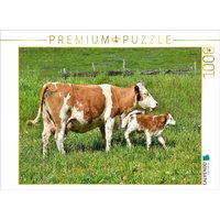 CALVENDO Puzzle Kälbchen mit seiner Mutter | 1000 Teile Lege-Größe 64x48cm Foto-Puzzle für glückliche Stunden von Calvendo Puzzle