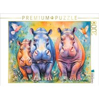 CALVENDO Puzzle Lustige, bunte Flusspferde 2000 Teile Lege-Größe 90x67cm Foto-Puzzle für glückliche Stunden CALVENDO Puzzle Lustige, bunte Flusspferde 2000 Teile Lege-Größe 90x67cm Foto-Puzzle für glückliche Stunden von Calvendo Puzzle
