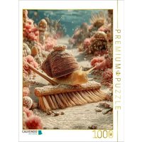 CALVENDO Puzzle Lustige Unterwasser-Schnecke mit Besen im Korallenriff 1000 Teile Lege-Größe 64x48cm Foto-Puzzle für glückliche Stunden CALVENDO Puzzle Lustige Unterwasser-Schnecke mit Besen im Korallenriff 1000 Teile Lege-Größe 64x48cm Foto-Puzzle für glückliche Stunden von Calvendo Puzzle