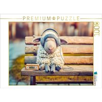 CALVENDO Puzzle Schaf schläft mit Kopfhörern auf Parkbank 1000 Teile Lege-Größe 64x48cm Foto-Puzzle für glückliche Stunden CALVENDO Puzzle Schaf schläft mit Kopfhörern auf Parkbank 1000 Teile Lege-Größe 64x48cm Foto-Puzzle für glückliche Stunden von Calvendo Puzzle