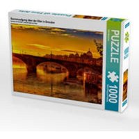 CALVENDO Puzzle Sonnenaufgang über der Elbe in Dresden 1000 Teile Lege-Größe 64 x 48 cm Foto-Puzzle Bild von Dirk Meutzner von Calvendo Puzzle