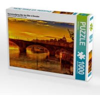 CALVENDO Puzzle Sonnenaufgang über der Elbe in Dresden 1000 Teile Lege-Größe 64 x 48 cm Foto-Puzzle Bild von Dirk Meutzner von Calvendo Puzzle