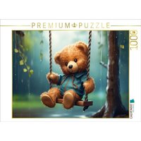 CALVENDO Puzzle Teddybär auf der Schaukel | 1000 Teile Lege-Größe 64x48cm Foto-Puzzle für glückliche Stunden von Calvendo Puzzle