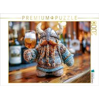 CALVENDO Puzzle Wikinger Einherjer mit einem Glas Bier. Gehäkelt. | 2000 Teile Lege-Größe 90x67cm Foto-Puzzle für glückliche Stunden von Calvendo Puzzle