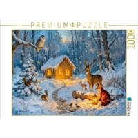 CALVENDO Puzzle Winter Cottage im Wald mit Eule, Hase, Hirsch, Fuchs 1000 Teile Lege-Größe 64x48cm Foto-Puzzle für glückliche Stunden CALVENDO Puzzle Winter Cottage im Wald mit Eule, Hase, Hirsch, Fuchs 1000 Teile Lege-Größe 64x48cm Foto-Puzzle für glückliche Stunden von Calvendo Puzzle