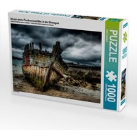 Wrack eines Fischereischiffes in der Bretagne (Puzzle) von CALVENDO Verlag GmbH