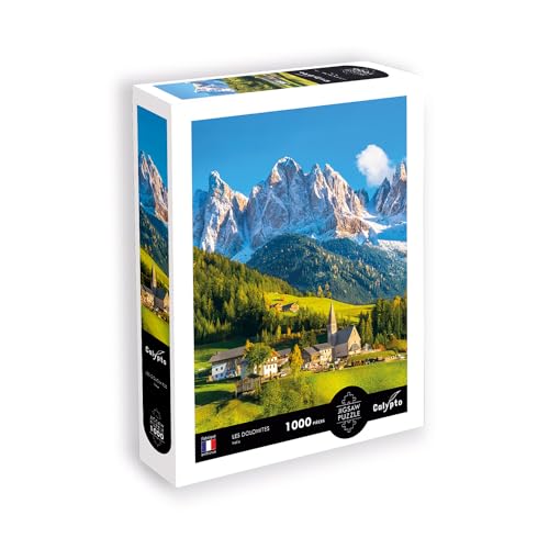 Calypto 3907050 Dolomiten, 1000 Teile Puzzle mit Soft-Touch, Landschaftspuzzle mit samtiger Oberfläche, für Erwachsene und Kinder ab 9 Jahren, Italien, Berge, Panorama von Calypto