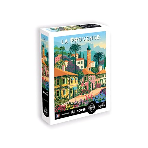 Calypto 3907310 Provence, 500 Teile Puzzle mit Soft-Touch, farbenfrohes Puzzlemotiv mit samtiger Oberfläche inkl. Puzzleposter, für Erwachsene und Kinder ab 8 Jahren, Nachauflage von Calypto
