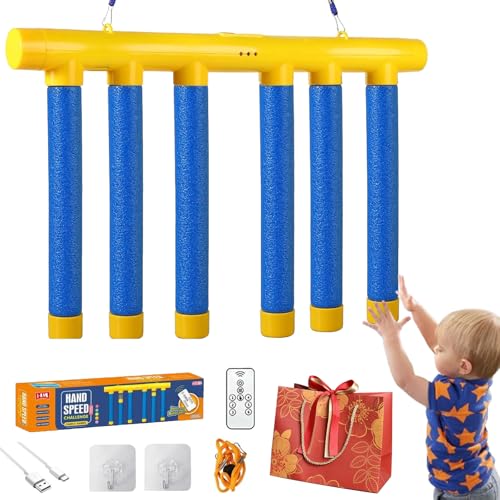 Falling Sticks Training, Adjustable Catching Sticks Game Reaction Training Toy, Drop Stick Game, Falling Sticks Catching Game, Hand Eye Coordination Training, 3 Adjustable Speed (Blue) von Camic