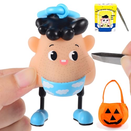 Mr Plucky Toy, Koozeys Hair Plucking Fidget Toy, Anti Stress Spielzeug Blackhead Finger Toy, Lustige Haut Zupfspielzeug Fidget Sensorisches Spielzeug mit Pinzette (Stier) von Camic