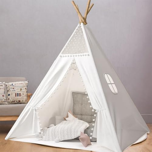 Camiraft Kinder Tipi Zelt,klassisches indisches Spielzelt für Kinder,Kinderzelte aus Baumwolle für Mädchen und Jungen mit Tragetasche,faltbares Spielhaus für drinnen oder draußen,Polyester von Camiraft