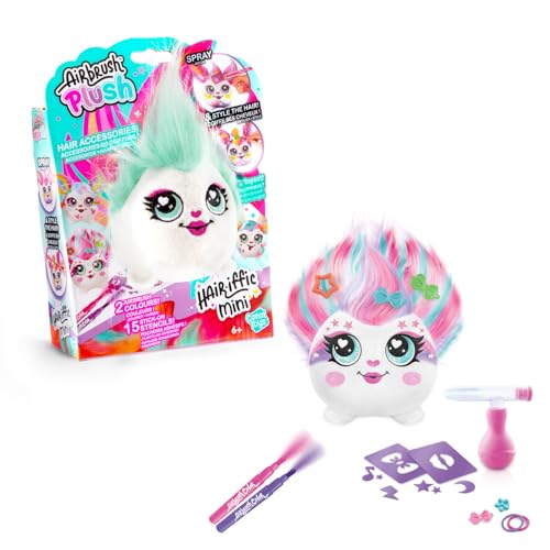 Canal Toys - Airbrush Plush - Hair'iffic Mini-Plüschtier zum Stylen und Personalisieren mit Filzstiften, Haar-Accessoires und Schablonen - AIR 038 von Canal Toys