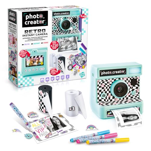 Canal Toys - Photo Creator | Retro Sofortbildkamera für Kinder, Digitale Sofortdruck-Kamera, Thermopapierdruck, inkl. Sticker & Marker von Canal Toys