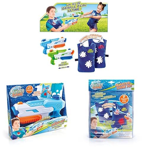 Canal Toys - Hydro Blaster EXT 001- Wasserpistole und wasseraktivierte Weste, Hydro Blaster Set, Wasserpistole & farbwechselnde Zielweste, blau, EXT 002- Wasseraktivierte Zielwesten für Wasserpistolen von Canal Toys