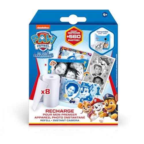 Canal Toys Nachfüllpack für Meine erste Paw Patrol Sofortbildkamera – 8 Rollen Papier, 2 Stickerbögen und 10 Selbstklebende Rahmen – PPC 038 von Canal Toys