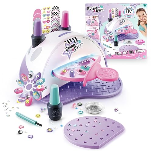 Canal Toys - Style 4 Ever OFG 241- Nail Art Gel Studio Set mit echter UV-Nageltrocknerlampe, künstliche Nägel, und Nagellack, Nagelstudio für Kinder, 1 Maniküre-Set, Mehrfarbig von Canal Toys