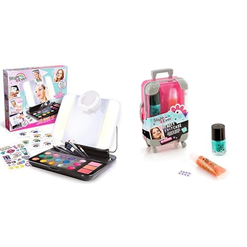 Canal Toys - Style 4 ever OFG 247 LED Vanity Case Set für Kinder, Schminkpalette und Koffer, OFG 309 Mini Beauty Trolley Make-Up Set, Kosmetikspielzeug mit Lipgloss, Nagellack und Schmuckstein von Canal Toys