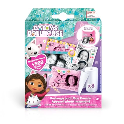 Canal Toys Nachfüllpack für Meine erste Fotokamera Gabby und das Zauberhaus – 8 Papierrollen, 2 Stickerbögen und 10 Selbstklebende Rahmen – GAB 006, Mehrfarbig, ys/m von Canal Toys