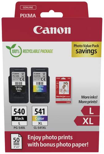 Canon Druckerpatrone PG540L/CL541XL Photo Value Pack Original Kombi-Pack Schwarz, Cyan, Magenta, Gel von Canon