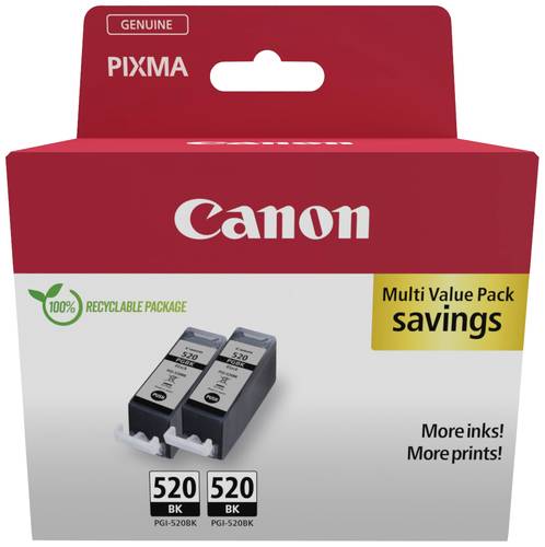 Canon Druckerpatrone PGI-520 BK Twin Pack Original 2er-Pack Schwarz 2932B019 von Canon