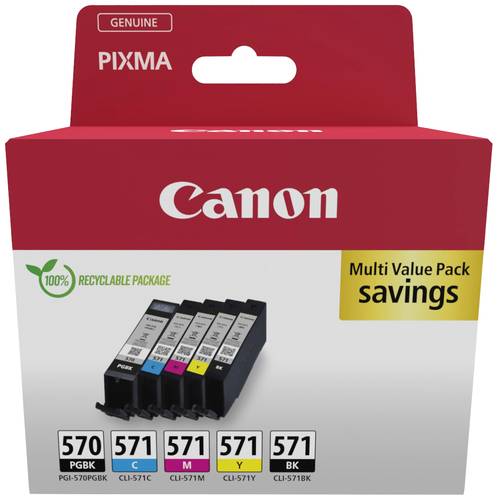 Canon Druckerpatrone PGI-570/CLI-571 PGBK/C/M/Y/BK Multipack Original Kombi-Pack Schwarz, Cyan, Mage von Canon