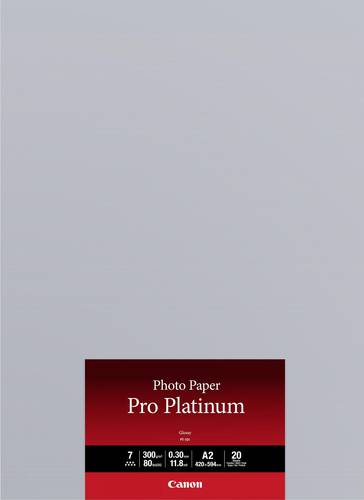 Canon Photo Paper Pro Platinum PT-101 2768B067 Fotopapier DIN A2 300 g/m² 20 Blatt Hochglänzend von Canon