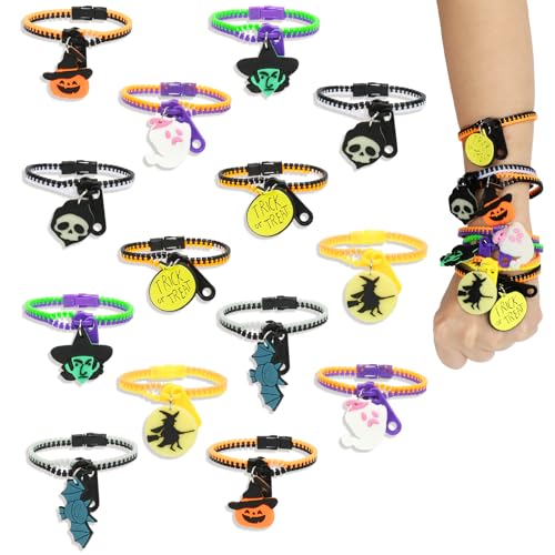 Capaneus 14 Stück Halloween Reißverschluss Armbänder,Halloween Kinder Freundschaftsarmbänder,Zappeln Armbänder mit Geister Kürbis Hexe Anhänger,Party Mitgebsel Capaneus 14 Stück Halloween Reißverschluss Armbänder,Halloween Kinder Freundschaftsarmbänder,Zappeln Armbänder mit Geister Kürbis Hexe Anhänger,Party Mitgebsel von Capaneus