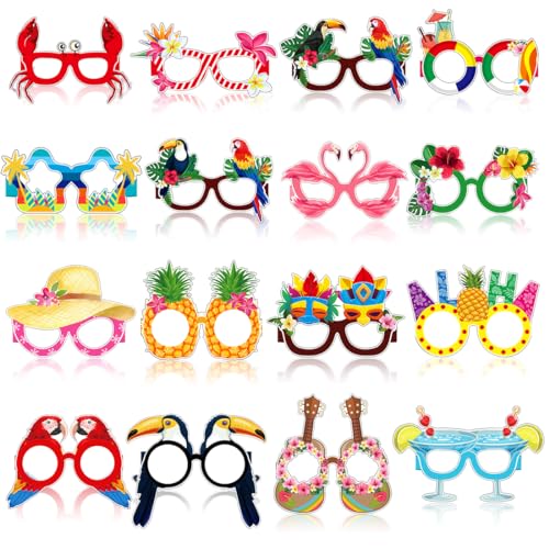 Capaneus 16 Stück Hawaiian Papierbrille, Tropical Hawaiian Party Lustige Brillen Foto Requisiten,Sommer Beach Party Accessoires für Kinder und Erwachsene, Hawaii Kostüm Zubehör Capaneus 16 Stück Hawaiian Papierbrille, Tropical Hawaiian Party Lustige Brillen Foto Requisiten,Sommer Beach Party Accessoires für Kinder und Erwachsene, Hawaii Kostüm Zubehör von Capaneus
