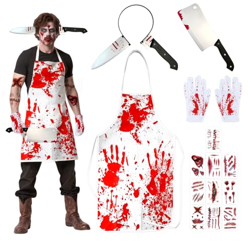 Capaneus Metzger Kostüm Halloween, Blutige Schürze Halloween, Horror Metzger Kostüm Herren, Schlachter Kostüme Männer Metzgerschürze für Gruselig Blut Halloweenkostüm Deko Capaneus Metzger Kostüm Halloween, Blutige Schürze Halloween, Horror Metzger Kostüm Herren, Schlachter Kostüme Männer Metzgerschürze für Gruselig Blut Halloweenkostüm Deko von Capaneus