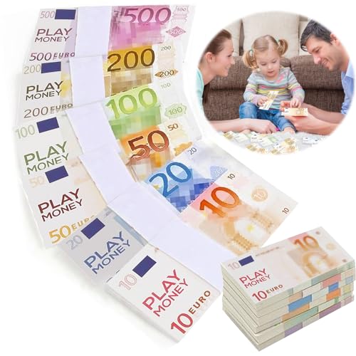 120 Blätter Spielgeld, Euro Spielgeld Scheine, Falschgeld 6 Verschiedene Werte, Kinder Kaufladen Prop Money Haltbar Spielgeld, Movie Money, Euro Scheine für Lern Mathematik Zählen und Spielzwecke von Capgoost