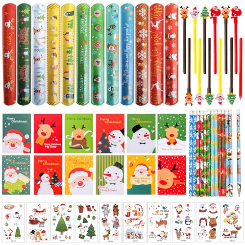 58 Stück Weihnachten Mitgebsel Set, Weinachts Geschenke für Kinder, Weihnachten Schnapparmband Bleistifte und Zufälliger Stil Weihnachts Notizblock, Weihnachten Tattoo, Kinder Geburtstag Mitgebsel 58 Stück Weihnachten Mitgebsel Set, Weinachts Geschenke für Kinder, Weihnachten Schnapparmband Bleistifte und Zufälliger Stil Weihnachts Notizblock, Weihnachten Tattoo, Kinder Geburtstag Mitgebsel von Capgoost