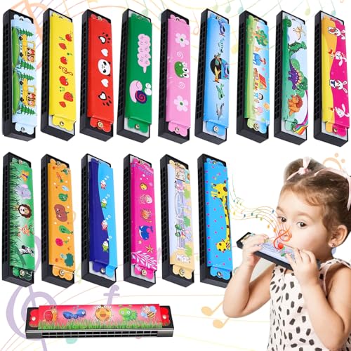 Mundharmonika Kinder, 16 Stück Mundharmonika, Harmonica 16 Löcher Mundharmonika, Mundharmonika Spielzeug für Kinder, Cartoon Mundharmonika C-Dur, Instrumente Kinder für Anfänger Geschenke Mundharmonika Kinder, 16 Stück Mundharmonika, Harmonica 16 Löcher Mundharmonika, Mundharmonika Spielzeug für Kinder, Cartoon Mundharmonika C-Dur, Instrumente Kinder für Anfänger Geschenke von Capgoost