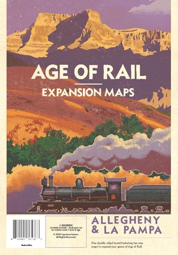 Capstone Games | Age of Rail: Allegheny & La Pampa | Double-Sided Expansion Map for Age of Rail: South Africa | 3 to 5 Players Ages 12+ | English von Capstone Games