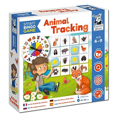 Captain Smart Bingo Spiel Kinder Karten Ab 4 Jahre Kartenspiel Tiere 1 Bis 4 Spieler Brettspiel Lernspiel Jungen Mädchen Beobachtung Familienspiel von Captain Smart