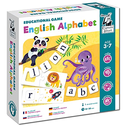 Captain Smart Lernspiel für Kinder, Englisches Alphabet | Sprache, Lesen, Briefe | Brettspiel für 3 Jahre Jungen & Mädchen | 1+ Spieler | Lernspielzeug, Geschenk für Kinder 3-7 Jahre von Captain Smart