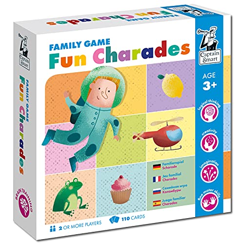 Captain Smart Lernspiel für Kinder Scharade Kreativität Fantasie Familienspiel Brettspiel für 3 Jahre Jungen & Mädchen 2+ Spieler Lernspielzeug Geschenk für Kinder 3-9 Jahre Fun Charades von Captain Smart