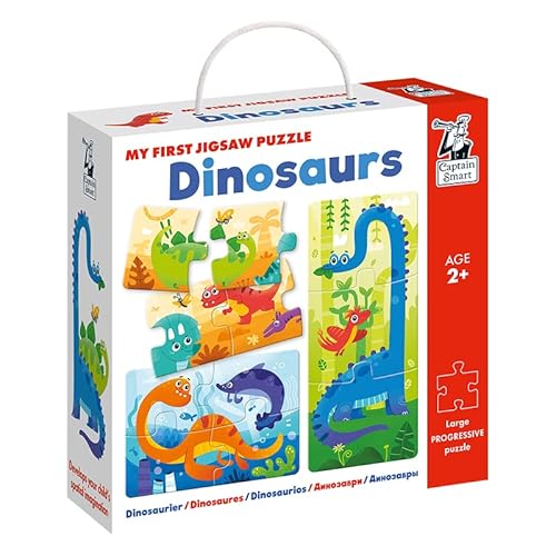 Captain Smart Puzzle Kinderpuzzle Set 3 Progressive Puzzel Puzzles Kinder Ab 2 Jahre Spielzeug Jungen Mädchen Mein Erstes Puzzle Dinosaurier von Captain Smart