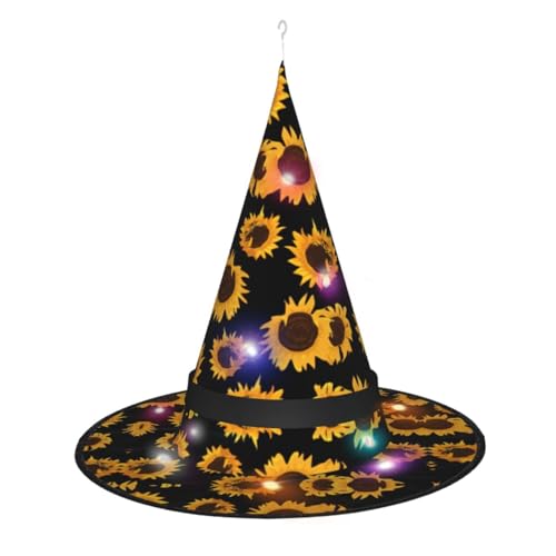 Goldener Sonnenblumen-Hexenhut, tragbar und leicht, festliche Atmosphäre, perfekt für Partys, Halloween von CarXs