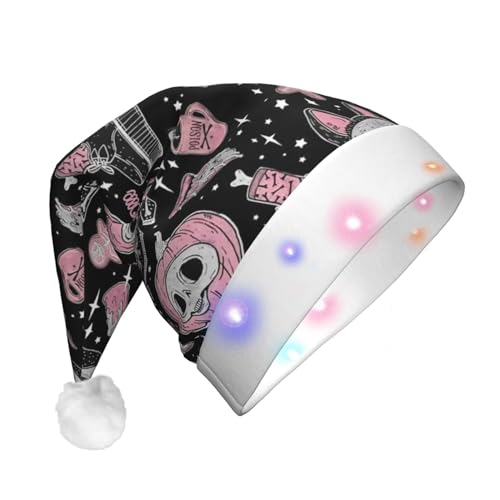 Halloween-Kürbis-Katzen-LED-Weihnachtsmütze für Erwachsene – lebendige Farben und langlebige LED-Lichter für Weihnachtsmütze von CarXs