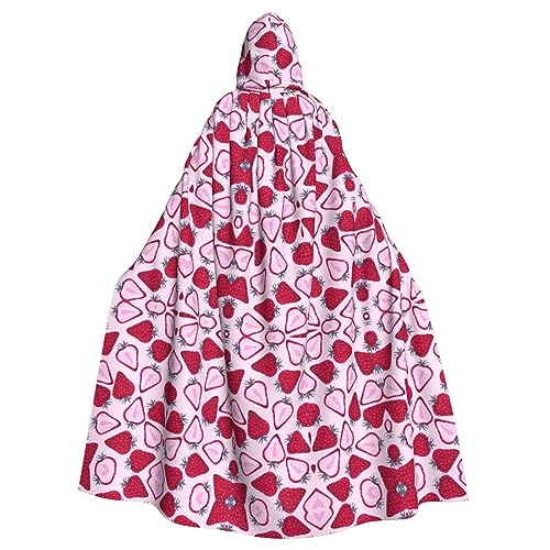 Kapuzenumhang mit Erdbeermuster für Damen – Herren-Umhang, perfekt für Halloween, Kapuzenumhang von CarXs