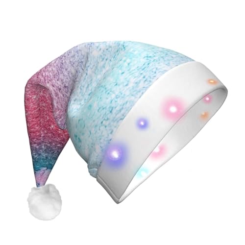 LED-Weihnachtsmütze für Erwachsene in Blau, Rosa und Lila, Pastellfarben, lebendige Farben und langlebige LED-Lichter für Weihnachtsmütze von CarXs