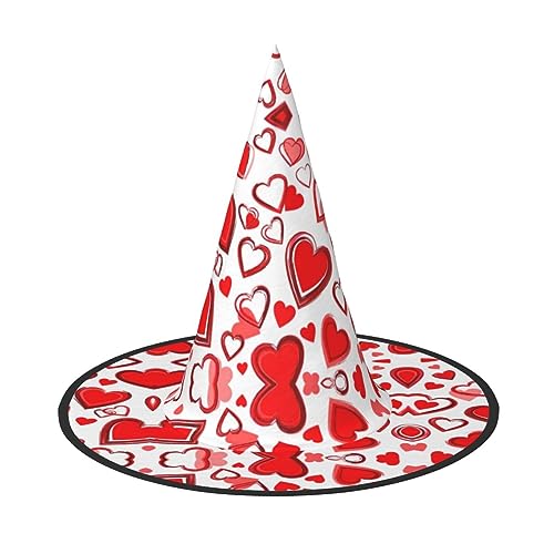 Romantischer roter Herz, einzigartiger Halloween-Hut - Oxford-Tuchmaterial, perfekt für Partys und Kostümveranstaltungen von CarXs